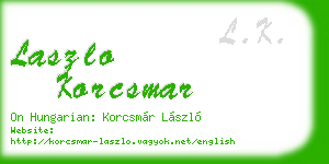 laszlo korcsmar business card