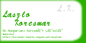 laszlo korcsmar business card